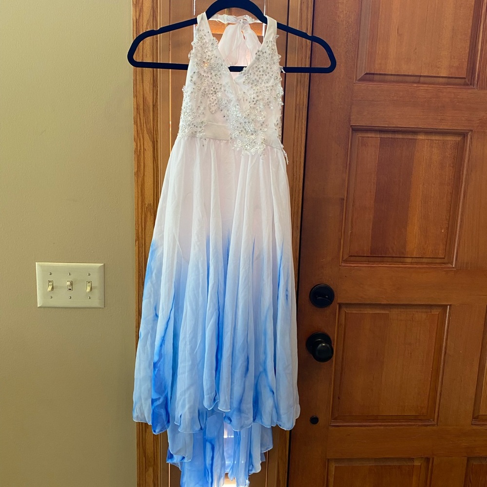 hand painted hi-lo halter dress dance costume